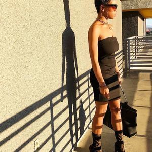 Basic Black Thick Tube Top Dress S, M , L